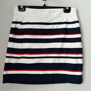 Tommy Hilfiger White and Navy Striped Mini Skirt